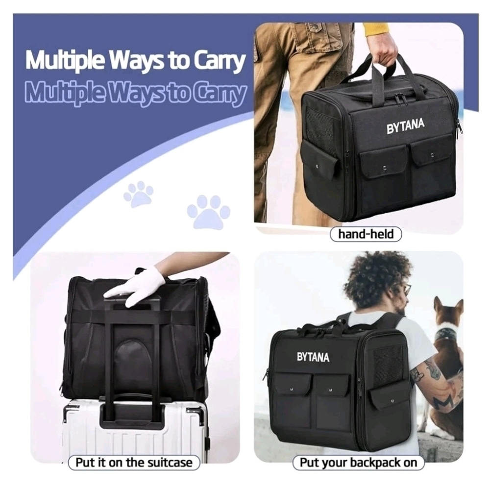 Pet Backpack Carrier for Cats and Dogs, Fits Up to 18 Lbs - Picture 7 of 8
